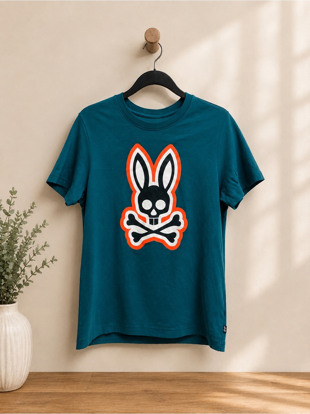 Psycho Bunny Teal Graphic Logo Tee Size 3 XS NWT Pima Cotton